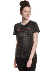 Pussy Deluxe Koszulka "Mini Dots" w kolorze czarnym rozmiar: L. Czarne bluzki Pussy Deluxe, l, bez wzorów, bez kołnierzyka, bez ramiączek. Za 79.21 zł.