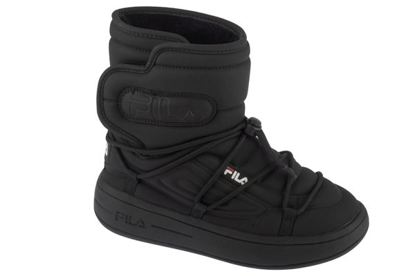Buty turystyczne zimowe śniegowce damskie, Superbubble Boot. Czarne trapery i śniegowce Fila, z materiału, przed kolano. Za 399.00 zł.