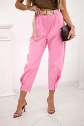 Spodnie Summer Punto z zapięciem na nogawkach jasno różowa. Czerwone spodnie materiałowe KESI, na co dzień, l, bez wzorów, z bawełny, plus size. Za 204.91 zł.