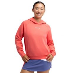 Damska bluza z kapturem do gry w padla Padel Siroko Deuce Coral. Czerwone bluzy SIROKO, xs, bez wzorów, z materiału, z kapturem. Za 169.00 zł.