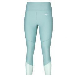 Damskie legginsy 3/4 Mizuno Impulse Core. Niebieskie legginsy Mizuno, bez wzorów, do biegania. Za 223.50 zł.