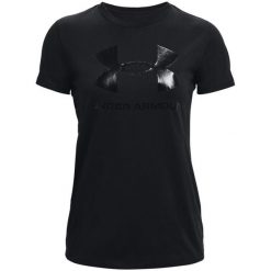 Koszulka fitness damska Under Armour Live Sportstyle Graphic Ssc. Czarne bluzki Under Armour, s, bez wzorów, sportowe, bez kołnierzyka, bez ramiączek. Za 85.99 zł.
