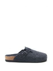 Comfortfusse Wełniane kapcie w kolorze ciemnoszarym rozmiar: 40. Czarne obuwie domowe Comfortfüße, bez wzorów, z materiału, z okrągłym noskiem, bez zapięcia. Za 252.99 zł.