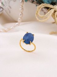 Pierres delicates Pozłacany pierścionek z opalem rozmiar: onesize. Niebieskie pierścionki Pierres delicates, z opalem, pozłacane. Za 30.99 zł.