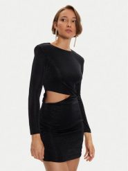 Simona Corsellini Sukienka koktajlowa A24CEAB052 Czarny Slim Fit. Czarne sukienki SIMONA CORSELLINI, bez wzorów, z syntetyku, wizytowe, bez kołnierzyka, bez ramiączek. Za 619.99 zł.