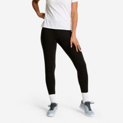 Legginsy fitness damskie Domyos slim. Czarne legginsy DOMYOS, m, bez wzorów, z bawełny. Za 29.99 zł.