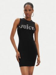 Juicy Couture Sukienka codzienna Prince Rodeo JCBED223827 Czarny Slim Fit. Czarne sukienki Juicy Couture, na co dzień, m, bez wzorów, z bawełny, bez kołnierzyka, bez ramiączek, proste. Za 119.99 zł.