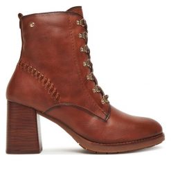 Botki Pikolinos. Brązowe botki Pikolinos, bez wzorów, bez obcasa, na słupku, bez zapięcia. Za 769.99 zł.