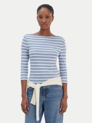 Tommy Hilfiger Bluzka New Cody WW0WW40589 Błękitny Slim Fit. Niebieskie bluzki TOMMY HILFIGER, xl, bez wzorów, z bawełny, bez kołnierzyka, bez ramiączek. Za 249.99 zł.