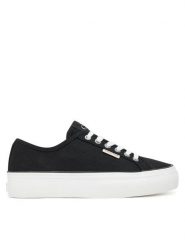 Calvin Klein Jeans Tenisówki Vulc Flatform Ctn Logo Tag YW0YW01838 Czarny. Czarne trampki Calvin Klein Jeans, bez wzorów, z jeansu, bez zapięcia. Za 319.99 zł.