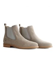 TRAVELIN' Skórzane sztyblety "Paris Nubuck" w kolorze szarym rozmiar: 40. Szare obuwie sportowe Travelin', z nubiku, bez zapięcia. Za 298.87 zł.