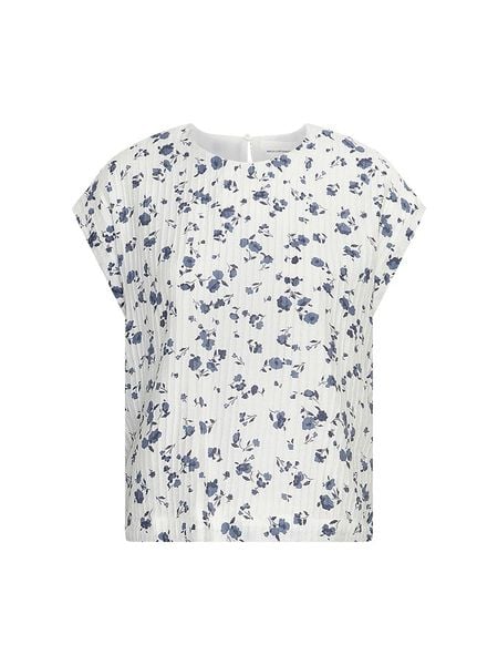 MOSS COPENHAGEN Koszulka "Falisha" w kolorze granatowo-kremowym rozmiar: XL. Brązowe bluzki Moss Copenhagen, s, bez wzorów, z wiskozy, klasyczne, bez kołnierzyka, bez ramiączek. Za 152.98 zł.