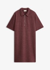 Sukienka z piki, z zamkiem. Fioletowe sukienki bonprix, bez wzorów, bez kołnierzyka, bez ramiączek, koszulowe. Za 149.99 zł.
