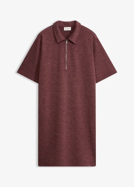 Sukienka z piki, z zamkiem. Fioletowe sukienki bonprix, bez wzorów, bez kołnierzyka, bez ramiączek, koszulowe. Za 149.99 zł.