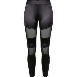 Legginsy damskie Urban Classics shiny tech mesh. Czarne legginsy Urban Classics, bez wzorów, z meshu. Za 142.00 zł.