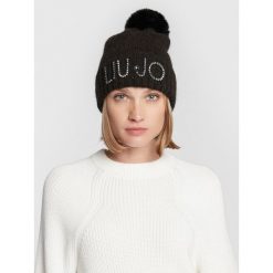 Czapka Liu Jo. Czarne czapki Liu Jo, bez wzorów. Za 259.99 zł.