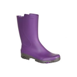 Kalosze Inverness 100 damskie. Fioletowe kalosze SOLOGNAC, bez wzorów. Za 49.99 zł.