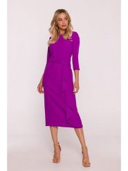 Stylove Sukienka w kolorze fioletowym rozmiar: XL. Różowe sukienki Stylove, xl, bez wzorów, bez kołnierzyka, bez ramiączek, midi. Za 239.99 zł.