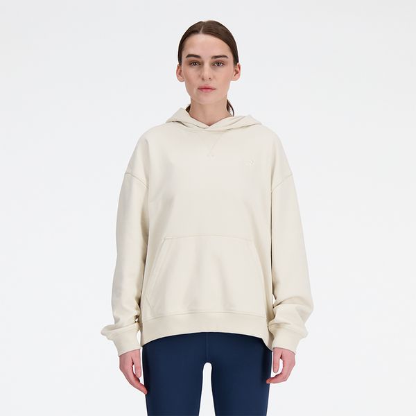 Bluza damska New Balance WT41537LIN – beżowa. Brązowe bluzy New Balance, m, bez wzorów, z bawełny, bez kaptura. Za 399.99 zł.