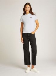 TOMMY JEANS Koszulka w kolorze białym rozmiar: XS. Białe bluzki Tommy Jeans, xs, bez wzorów, z bawełny, bez kołnierzyka, bez ramiączek. Za 110.55 zł.