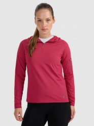 4F Bluza trekkingowa regular szybkoschnąca damska - różowa XL. Czerwone bluzy 4f, xl, bez wzorów, bez kaptura. Za 229.99 zł.