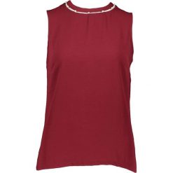 Bluzka "Perle" w kolorze bordowym. Czerwone bluzki NAF NAF, xs, bez wzorów, klasyczne, bez kołnierzyka, bez ramiączek. W wyprzedaży za 40.95 zł.