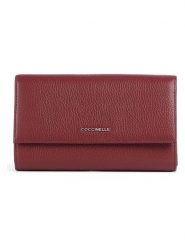 COCCINELLE Skórzany portfel w kolorze bordowym - 19 x 10 cm rozmiar: onesize. Czerwone portfele Coccinelle, bez wzorów, z materiału. Za 542.60 zł.