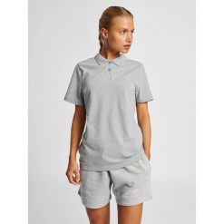 Damska elastyczna koszulka polo Hummel Red. Szare koszulki polo Hummel, na wiosnę, s, bez wzorów, z bawełny, bez kołnierzyka, bez ramiączek. Za 176.50 zł.