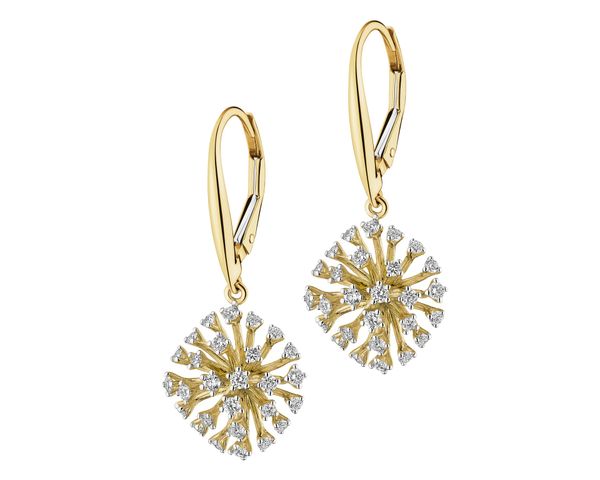 Kolczyki z żółtego złota z brylantami - 0,69 ct - próba 585. Żółte kolczyki Apart, z brylantem, złote. Za 7,990.00 zł.