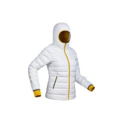 Kurtka narciarska SKI-P JKT 500 WARM damska. Białe kurtki narciarskie WED'ZE, s, bez wzorów, z materiału, bez kaptura, narciarskie. W wyprzedaży za 169.99 zł.
