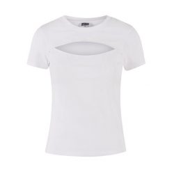 Damska krótka koszulka Urban Classics Cut Out. Białe koszulki sportowe Urban Classics, bez wzorów, bez ramiączek. Za 142.00 zł.