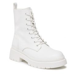 Trzewiki Jenny Fairy. Białe botki Jenny Fairy, bez wzorów, bez obcasa, na płaskiej podeszwie, bez zapięcia. Za 143.99 zł.