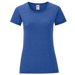 Koszulka Damska Iconic Heather T-shirt. Niebieskie t-shirty FRUIT OF THE LOOM, xl, bez wzorów, bez kołnierzyka, bez ramiączek. Za 37.99 zł.