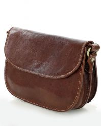 Saddle bag MARCO MAZZINI brązowa L255c. Brązowe torebki klasyczne bez wzorów, ze skóry, bez dodatków. Za 379.05 zł.