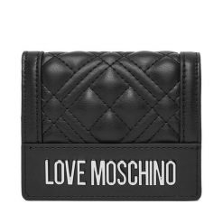 Mały Portfel Damski LOVE MOSCHINO. Czarne portfele Love Moschino, bez wzorów. Za 399.99 zł.