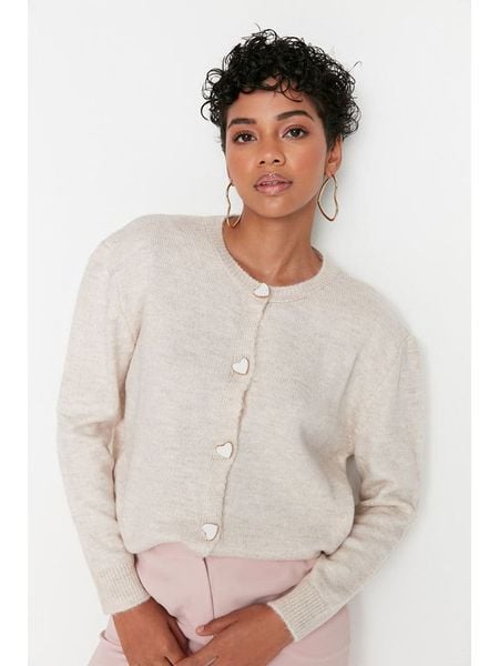 Trendyol Kardigan w kolorze kremowym rozmiar: S. Brązowe kardigany Trendyol, s, bez wzorów. Za 78.99 zł.