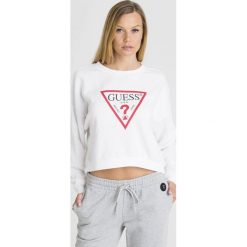 BLUZA Guess. Białe bluzy Guess, l, z aplikacjami, z materiału, bez kaptura. Za 167.40 zł.