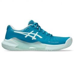 Buty do tenisa damskie Asics Gel-challenger 14. Niebieskie obuwie sportowe Asics, z materiału, bez zapięcia, tenisowe. Za 665.00 zł.