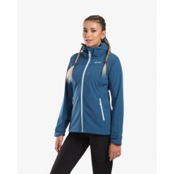 Damska kurtka softshell Kilpi RAVIA-W. Niebieskie kurtki sportowe Kilpi, xs, bez wzorów, z softshellu, bez kaptura, trekkingowe. Za 318.77 zł.