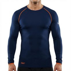 Elastyczne rękawy do biegania niebiesko-pomarańczowe fluorescencyjne. Brązowe bielizna sportowa LEGEA, bez wzorów. Za 64.00 zł.