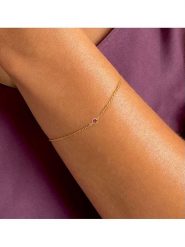DIA DIAMONDS Pozłacana bransoletka z rubinem rozmiar: onesize. Różowe bransoletki DIA DIAMONDS, z rubinem, pozłacane. Za 137.74 zł.