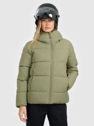 4F Kurtka narciarska membrana 5000 damska - khaki XS. Brązowe kurtki narciarskie 4f, xs, bez wzorów, bez kaptura, narciarskie. Za 499.99 zł.