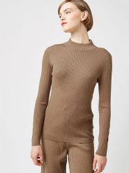 Rodier Sweter w kolorze beżowym rozmiar: L. Brązowe swetry Rodier, l, bez wzorów, z wełny, bez ramiączek. Za 326.99 zł.