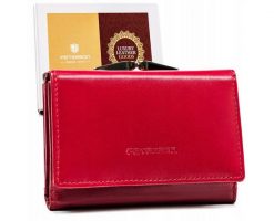 Portfel skórzany Peterson PTN RD-27-GCL czerwony. Czerwone portfele Peterson, bez wzorów, ze skóry. Za 99.99 zł.