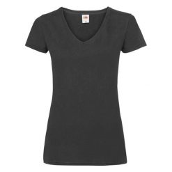 Koszulka Z Dekoltem W Szpic Dla Kobiet. Czarne bluzki FRUIT OF THE LOOM, s, bez wzorów, sportowe, bez kołnierzyka, bez ramiączek. Za 39.99 zł.