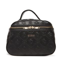 Kosmetyczka Guess. Czarne kufry i kosmetyczki Guess, z aplikacjami, bez dodatków. Za 269.99 zł.