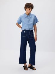Jeansy culotte - granatowy. Niebieskie jeansy Reserved, bez wzorów. Za 129.99 zł.