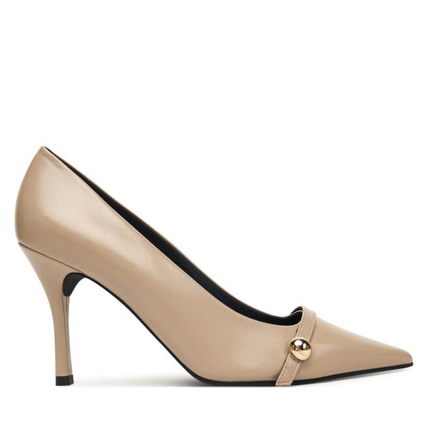 Szpilki Furla. Brązowe szpilki Furla, bez wzorów, bez obcasa, na szpilce, bez zapięcia. Za 909.99 zł.