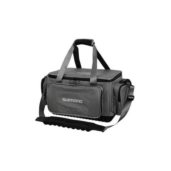 Duża torba wędkarska Shimano. Czarne torby na ramię Shimano, bez wzorów, z materiału, na ramię, duże, bez dodatków. Za 494.65 zł.