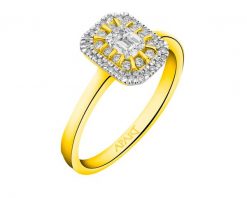 Pierścionek z żółtego złota z diamentami - 0,40 ct - próba 585. Żółte pierścionki Apart, z diamentem, złote. W wyprzedaży za 5,313.00 zł.